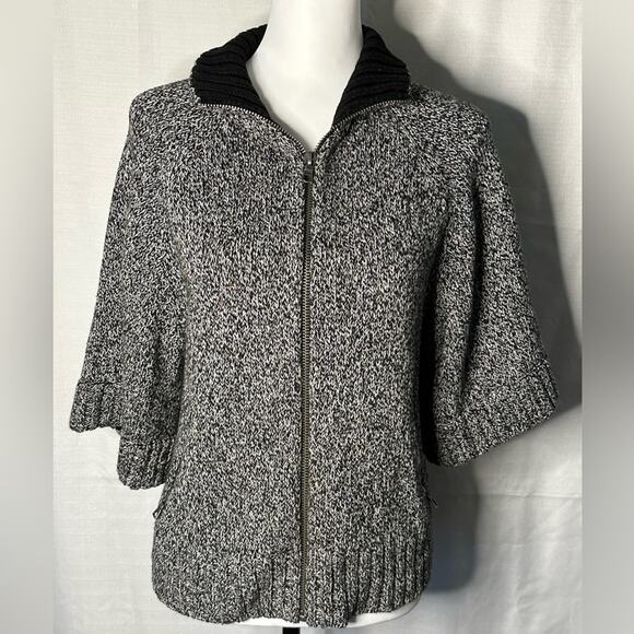 Jones New York Sport Short Sleeve Cardigan Sweater  Black and White Size Small - Picture 1 of 2